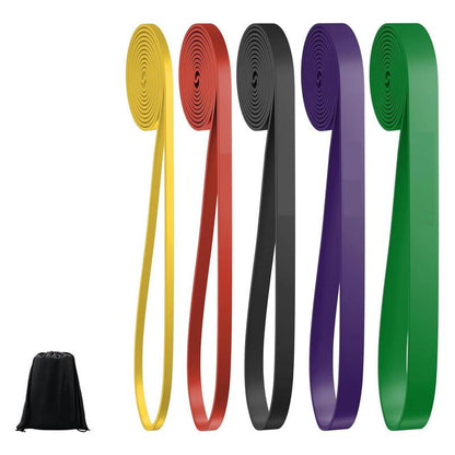 Resistance Bands Set, Pull up Assistance Bands, Multi-Level Exercise Bands with Bag for Working Out, Body Stretching, Physical Therapy, Muscle Training, Workout Recovery 5 Pieces/Set with Door Anchor & Handle Optional (Men/Women)