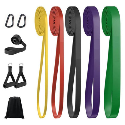 Resistance Bands Set, Pull up Assistance Bands, Multi-Level Exercise Bands with Bag for Working Out, Body Stretching, Physical Therapy, Muscle Training, Workout Recovery 5 Pieces/Set with Door Anchor & Handle Optional (Men/Women)